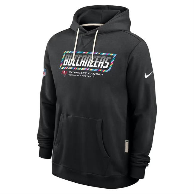 Men's Tampa Bay Buccaneers Black 2026 Crucial Catch Sideline Standard Issue Dri-FIT Pullover Hoodie
